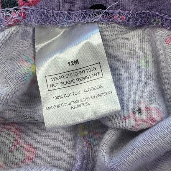 Disney Minnie Mouse Toddler Girls Summer Sleep Set Purple Pink Flowers Size 12M - Picture 10 of 12